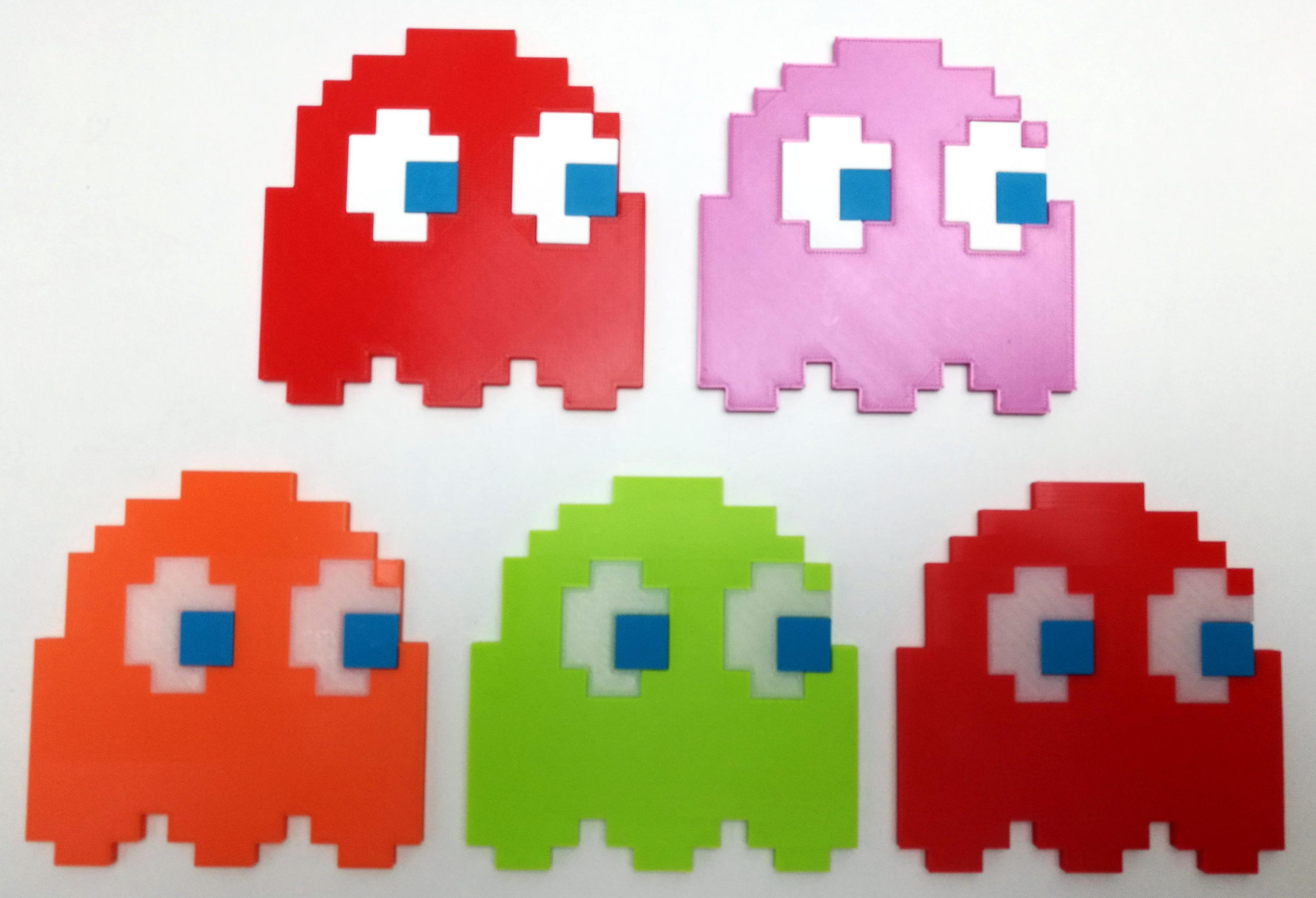 Pac-Man Ghosts (no multi material needed) - Pinky, Blinky, Inky and Clyde 3d model