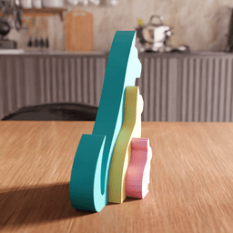 Interlocking Pet Family Sculpture 3d model