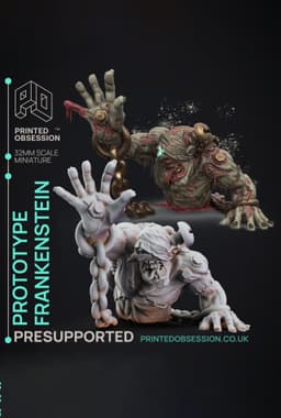 Prototype Frankenstein - Dr Frankensteins Monster - PRESUPPORTED - Illustrated and Stats - 32mm scal 3d model