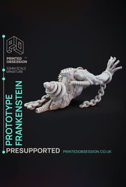 Prototype Frankenstein - Dr Frankensteins Monster - PRESUPPORTED - Illustrated and Stats - 32mm scal 3d model