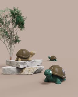 Tortoise Fidget Clicker Keychain 3d model