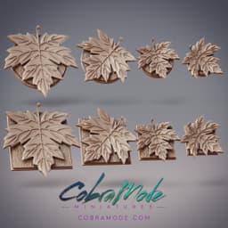 Maple Leaf Base Pack (8pcs) - Round and Square Versions 3d model