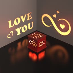 3D Light Box, Romantic Valentine’s Day Gift, Candle Box, Valentine’s Day Box, Couple Magic Box 3d model