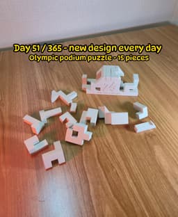 Olympic Podium Puzzle – 15-Piece Assembly Brain Teaser 3d model