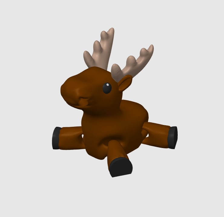 Moose Fidget Keychain 3d model