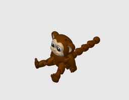 Monkey Sitting Keychain 3d model