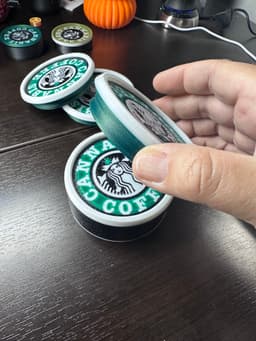 Cannab*s & Coffee - Coaster, Stash, Set. Threaded and stackable 3d model