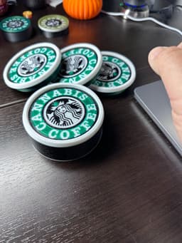 Cannab*s & Coffee - Coaster, Stash, Set. Threaded and stackable 3d model