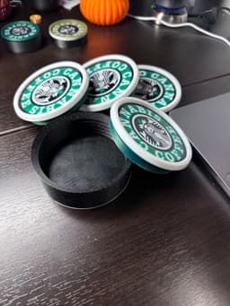 Cannab*s & Coffee - Coaster, Stash, Set. Threaded and stackable 3d model