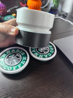 Cannab*s & Coffee - Coaster, Stash, Set. Threaded and stackable 3d model