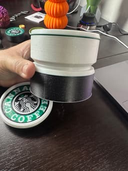 Cannab*s & Coffee - Coaster, Stash, Set. Threaded and stackable 3d model