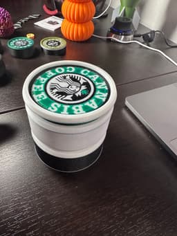 Cannab*s & Coffee - Coaster, Stash, Set. Threaded and stackable 3d model