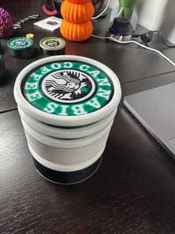 Cannab*s & Coffee - Coaster, Stash, Set. Threaded and stackable 3d model