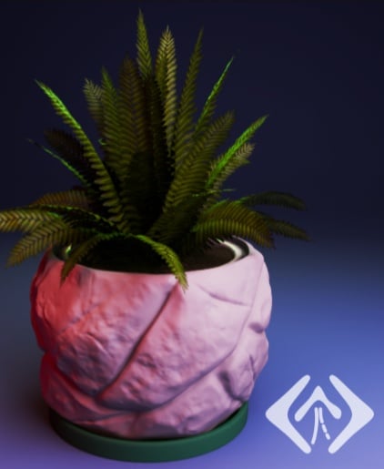 Cracked Stone Planter 3d model