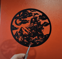 Pirate Ship Storm 2D Wall Art.3mf 3d model
