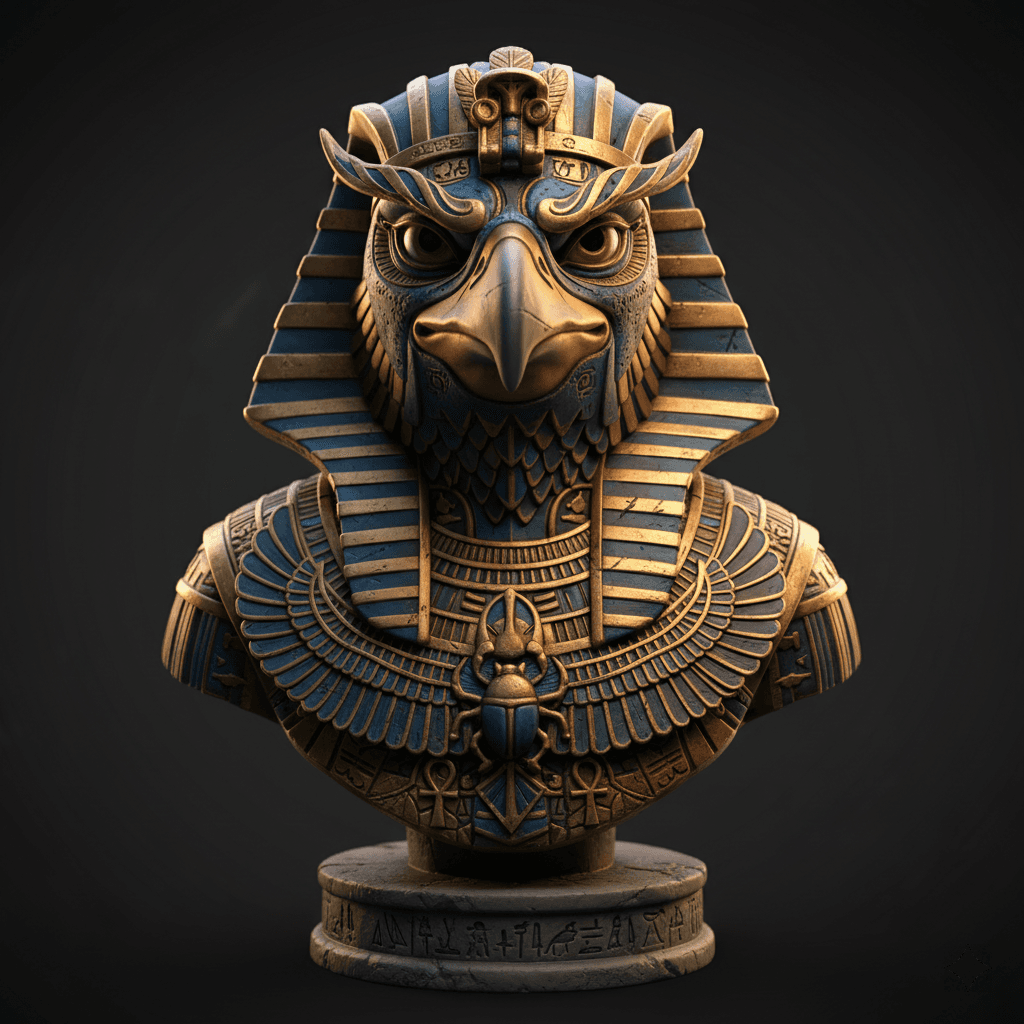 Pharaoh Falcon Bust God Printable STL Design 3d model