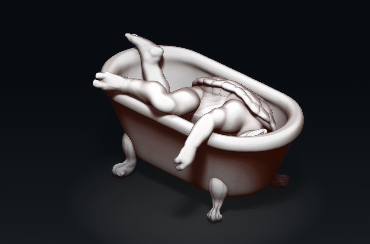 Ralph Injured Tub Scene Pose 3d model