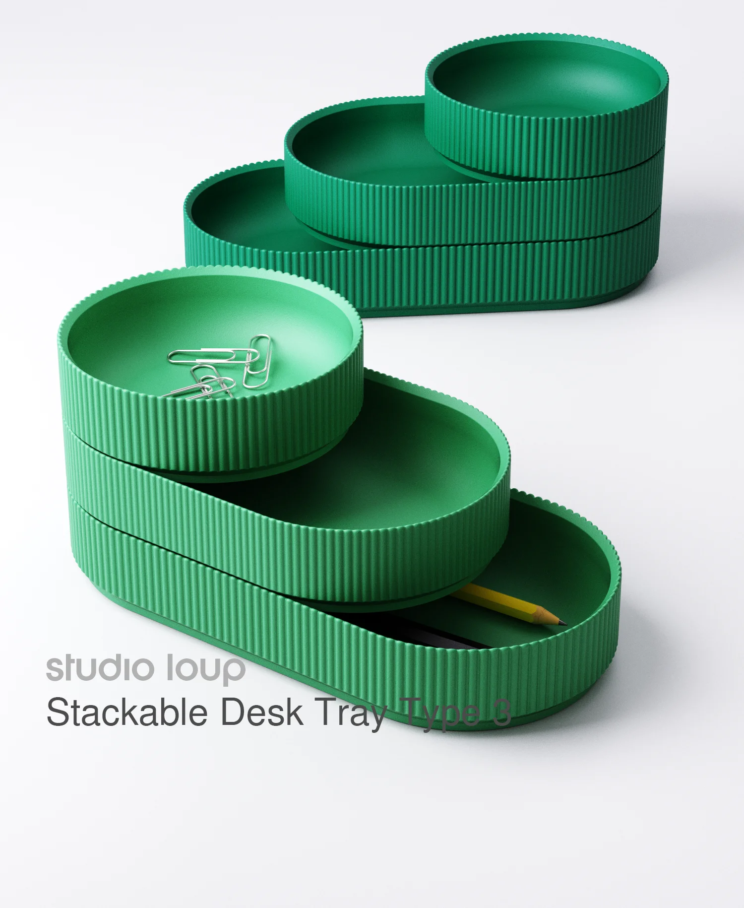 Stackable Desk Tray Type 3 3d model