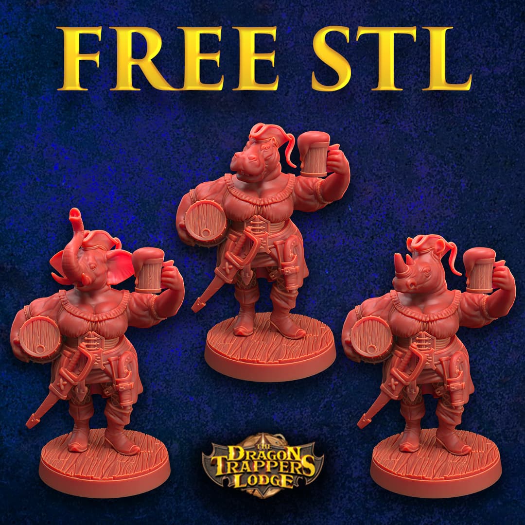 Giff, Loxodon, & Rhinofolk Brewer 3d model