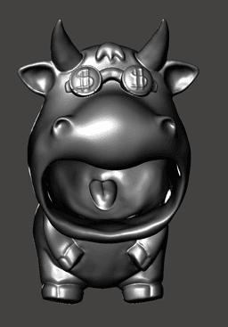 Cute Big Mouth Cow Keys Bowls 3d model