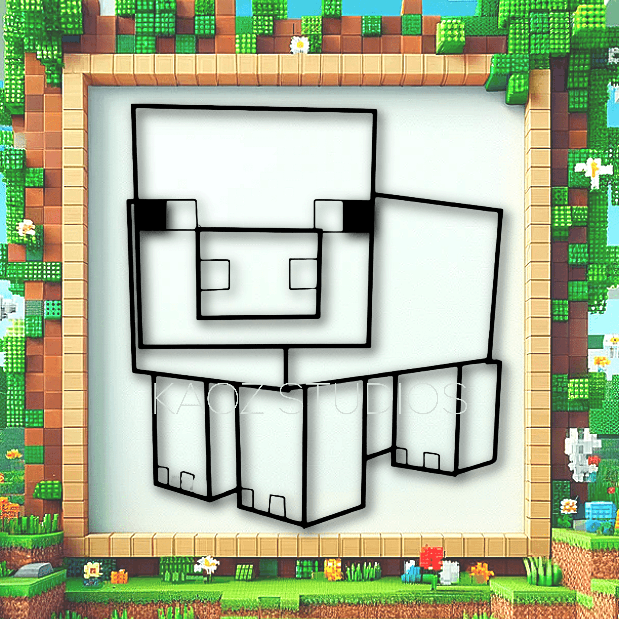 minecraft pig wall art minecraft wall decor fan art 3d model