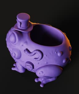 Gentleman Frog Planter STL | Whimsical Decor 3D Print | Pot 3d model
