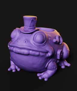 Gentleman Frog Planter STL | Whimsical Decor 3D Print | Pot 3d model