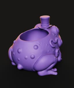 Gentleman Frog Planter STL | Whimsical Decor 3D Print | Pot 3d model