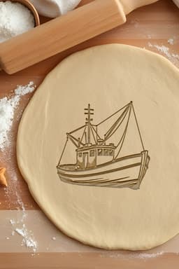 Fishing Boat Cookie Cutter, Biscuit Cutter 3d model
