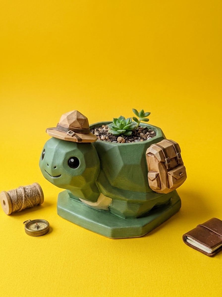 Adventure Turtle Planter | STL for 3D Printing 3d model