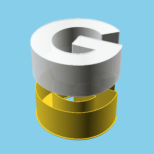 Google 'G' Letter, nestable box (v1) 3d model