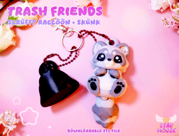Trash Friends (Raccon + Skunk) + BONUS STICKER 3d model