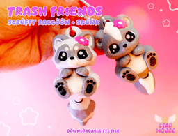 Trash Friends (Raccon + Skunk) + BONUS STICKER 3d model