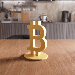 Bitcoin Crypto Low-Poly Desktop Statue 3d model