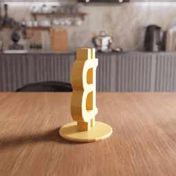Bitcoin Crypto Low-Poly Desktop Statue 3d model
