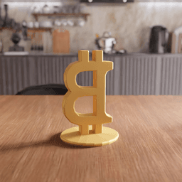 Bitcoin Crypto Low-Poly Desktop Statue 3d model