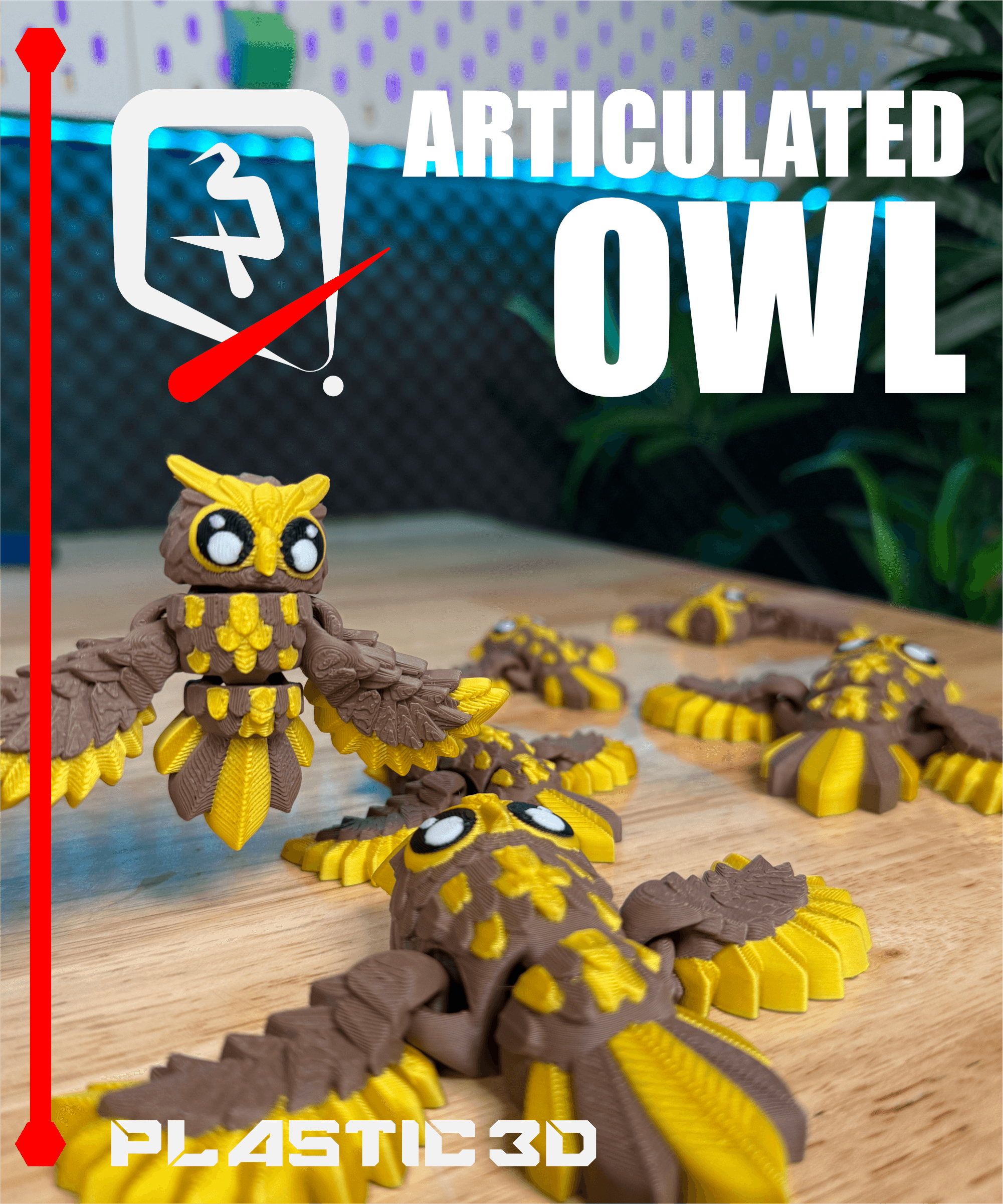 Articulated Owl — Wing-Flapping Wise Friend 3d model
