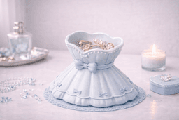 Dress Jewelry Holder – Trinket Dish – Ring Holder – 3D Print STL – Jewelry Organizer – Vanity Decor 3d model