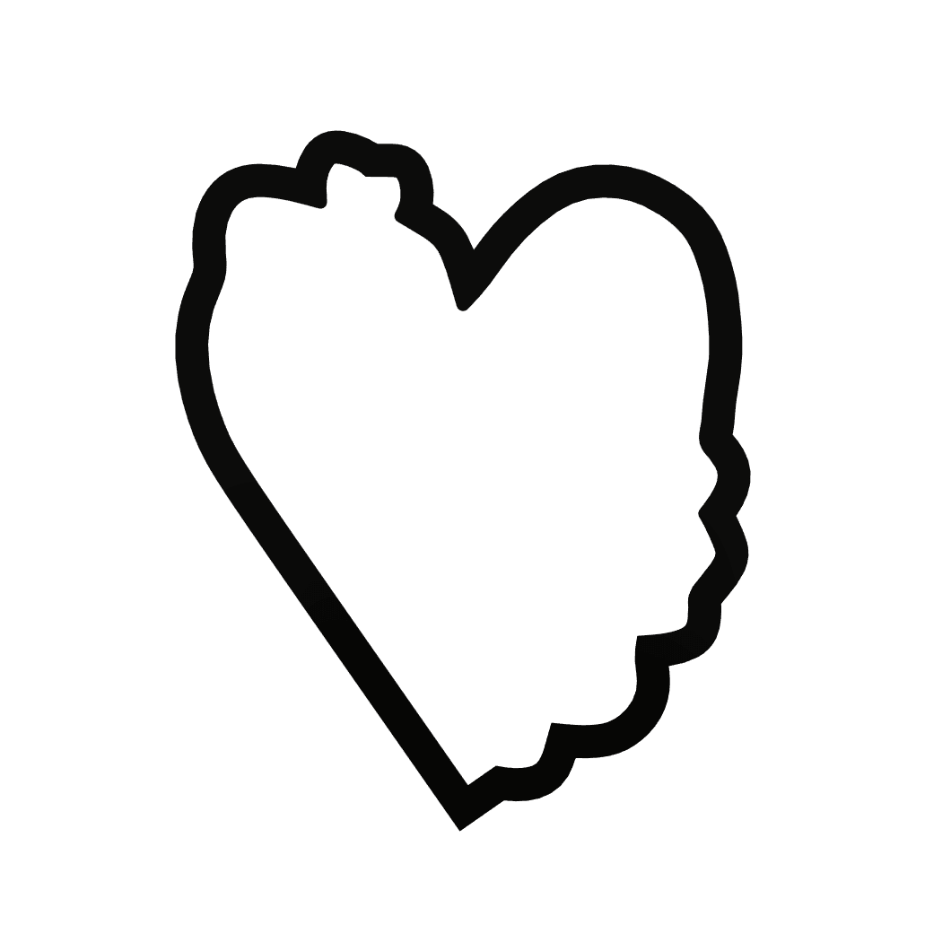 Heart with Flowers Cookie Cutter STL File - 4 inches 3d model
