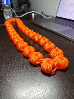 SPOOKY PUMPKIN NECKLACE - HALLOWEENWEARABLE, PRINT IN PLACE - DRAGON, JACK O LANTERN, SCARY, PIP 3d model