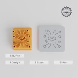 Halloween Stamp Tile Set, 5 Motif Sizes, Perfect for Clay, Cookies & Fondant PRODUCT_4061 3d model