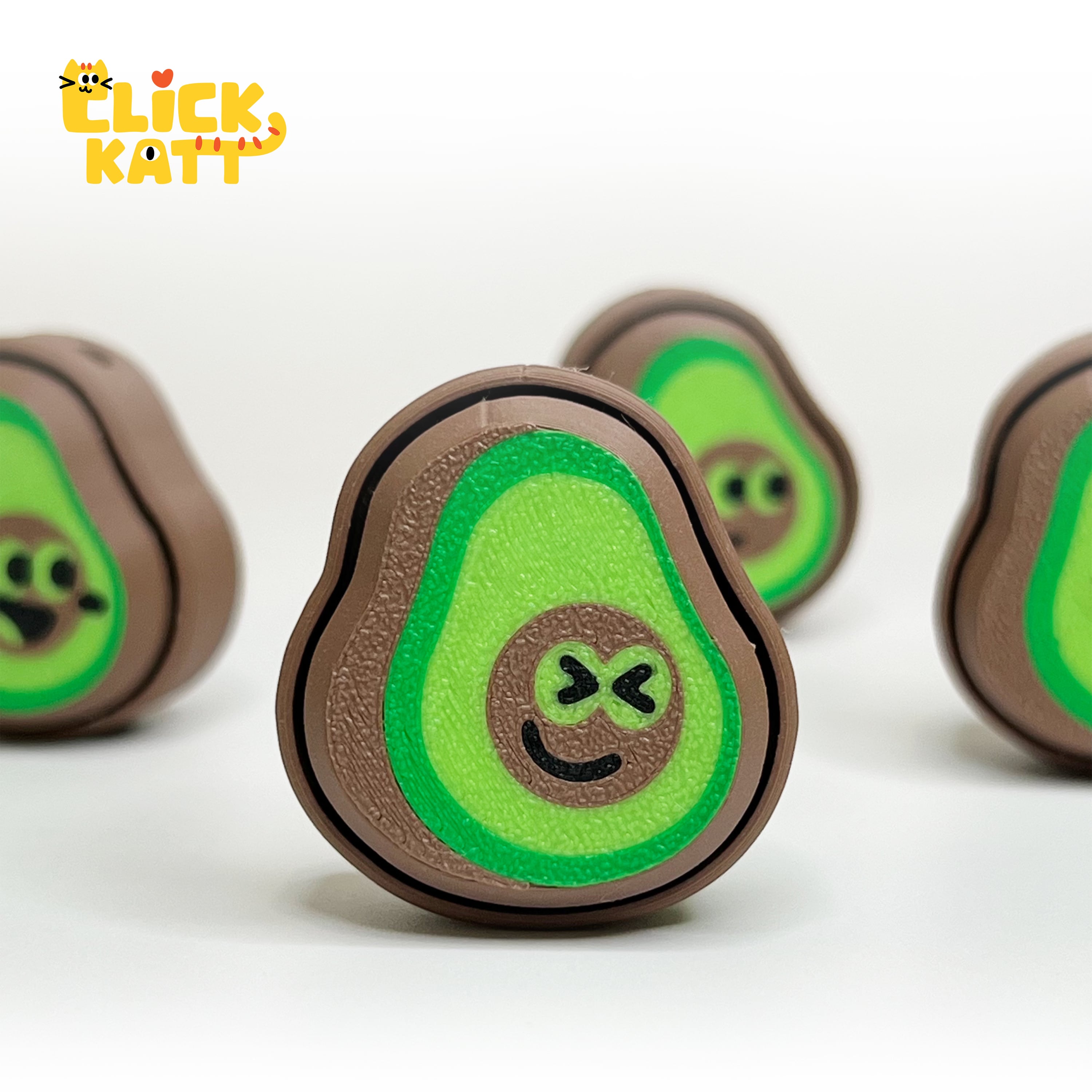 Avocado - Clicker Fidget Toy Keychain 3d model