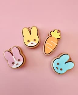 Bunny and Carrot Clicker Keychain Fidget Toy Bundle 3d model