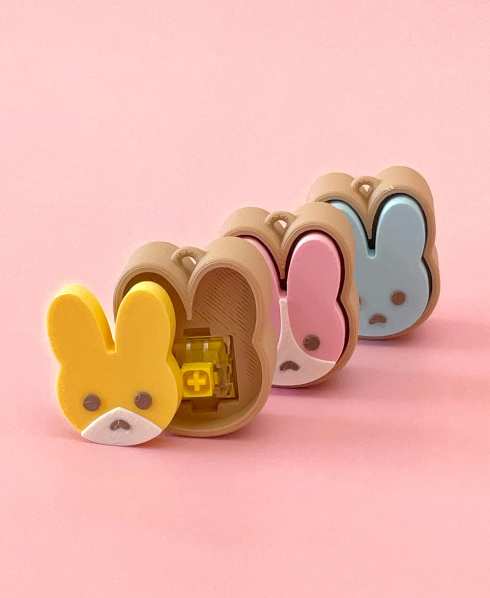 Bunny and Carrot Clicker Keychain Fidget Toy Bundle 3d model