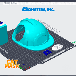 Monsters Inc Cat Helmet — Pixar-Inspired 3D Printable Pet Accessory 3d model