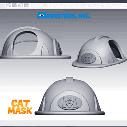 Monsters Inc Cat Helmet — Pixar-Inspired 3D Printable Pet Accessory 3d model