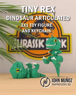Tiny T rex - Articulated Version & Keychain 3d model