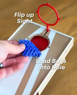 Desktop Cornhole - Catapult and articulating bean bags 3d model