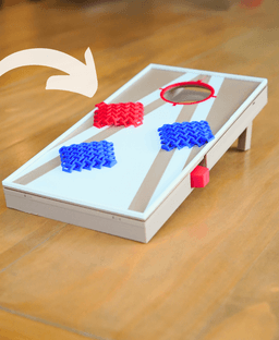 Desktop Cornhole - Catapult and articulating bean bags 3d model