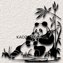 panda wall art bear wall decor tropical jungle decoration 2d animal 3d model